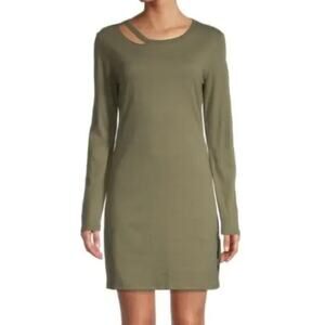 n:p x n:PHILANTROPHY Sz S Francis Tee Dress Long Sleeve Olive Green mini bodycon